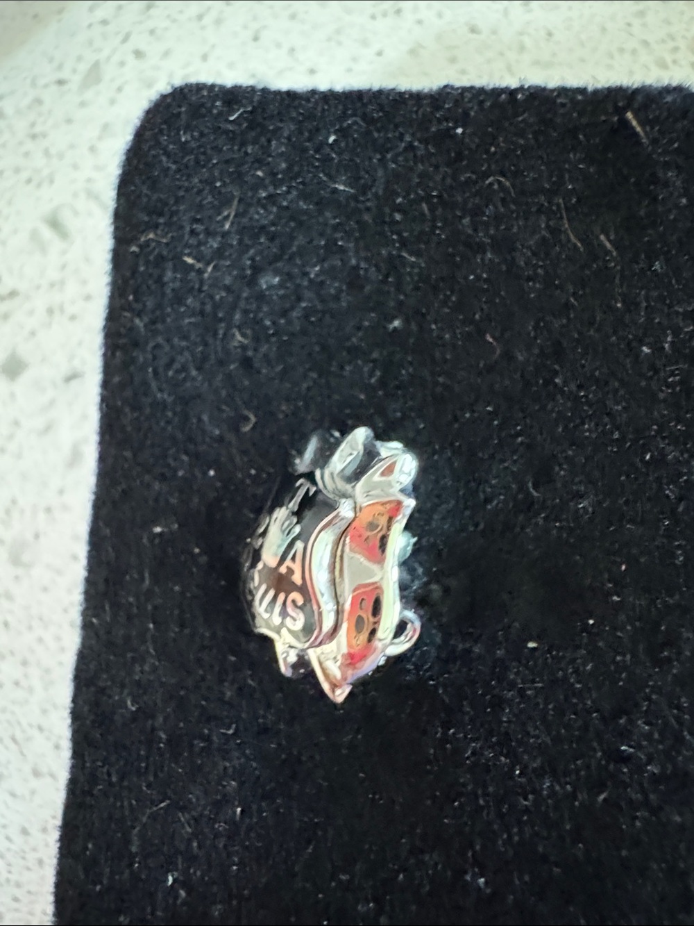 Zeta Tau Alpha Silver Shield Crest pinAccent with Crown Detail - Picture 3 of 4